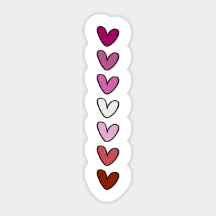 Lesbian hearts flag Sticker